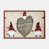 Paillasson Joyeux Noël Rouge Buffalo Plaid Gnomes Doormat (Devant)