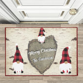 Paillasson Joyeux Noël Rouge Buffalo Plaid Gnomes Doormat
