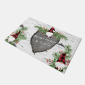 Paillasson Joyeux Noël Rouge Buffalo Plaid Gnomes Verdure (Incliné)