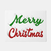 Paillasson Joyeux Noël rouge et vert script (Devant)