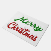 Paillasson Joyeux Noël rouge et vert script (Incliné)