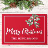 Paillasson Joyeux Noël Rouge Fête customisée