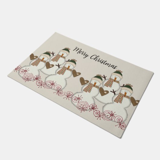 Paillasson Joyeux Noël Snowman Matt Doormat (Incliné)