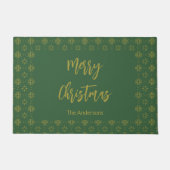 Paillasson Joyeux Noël vert et or Nom du script (Devant)