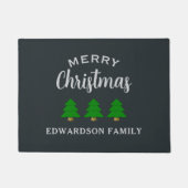 Paillasson Joyeux nom de famille Noël arbres de Noël (Devant)