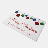 Paillasson Joyeux ornement Customisé de Noël Buffalo Plaid (Incliné)