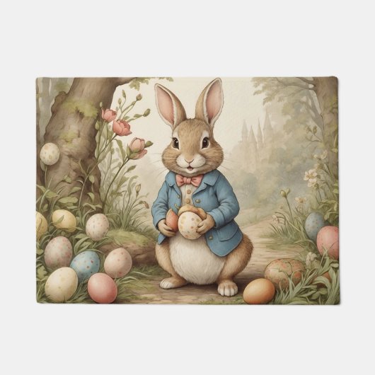 Paillasson Joyeux Pâques Panier OEufs Lapin Illustration (Devant)