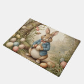 Paillasson Joyeux Pâques Panier OEufs Lapin Illustration (Incliné)