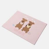 Paillasson Joyeux Pâques Welsh Terriers Chiens Lapin Oreilles (Incliné)