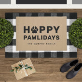 Paillasson Joyeux Pawlidays Black and Tan Custom Chig Nom Por