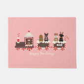 Paillasson Joyeux Pawlidays Chien Noël Train de vacances (Devant)