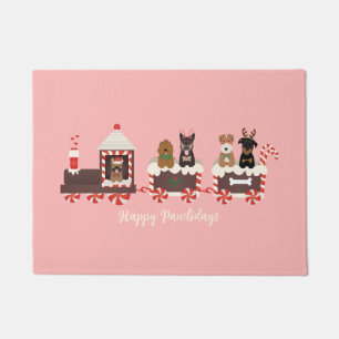 Paillasson Joyeux Pawlidays Chien Noël Train de vacances