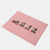 Paillasson Joyeux Pawlidays Chien Noël Train de vacances (Incliné)