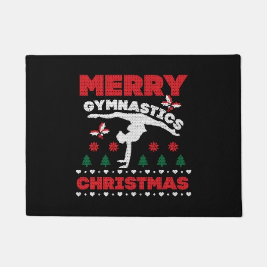 Paillasson Joyeux T-shirt Gymnastique Noël (Devant)