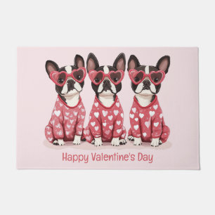 Paillasson Joyeux Valentines Day Boston Terrier Chiens