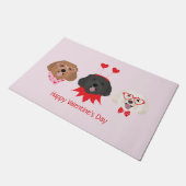 Paillasson Joyeux Valentines Day Chiens de Maltipoo (Incliné)