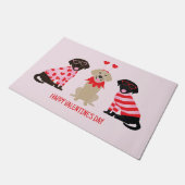 Paillasson Joyeux Valentines Day Labrador Retriever Dogs (Incliné)