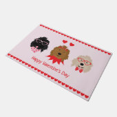 Paillasson Joyeux Valentines Day Mini Goldendoodle Chiens (Incliné)