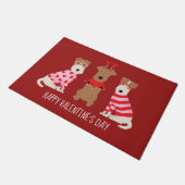 Paillasson Joyeux Valentines Day Welsh Wire Fox Terrier Chien (Incliné)
