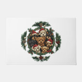 Paillasson Joyeux Yorkshire Terrier Chiens de Noël (Devant)