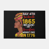 Paillasson Juneteenth Parce que mes ancêtres n'étaient pas li (Devant)