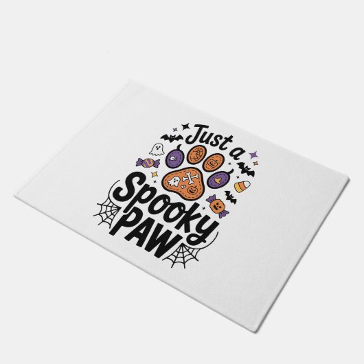 Paillasson Juste Un PNG Paw Éffrayant, Halloween Chien (Incliné)