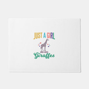 Paillasson Juste une fille qui aime les girafes vintage vecte