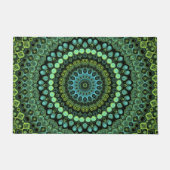Paillasson Kaleidoscope vert et Turquoise Mandala Motif (Devant)