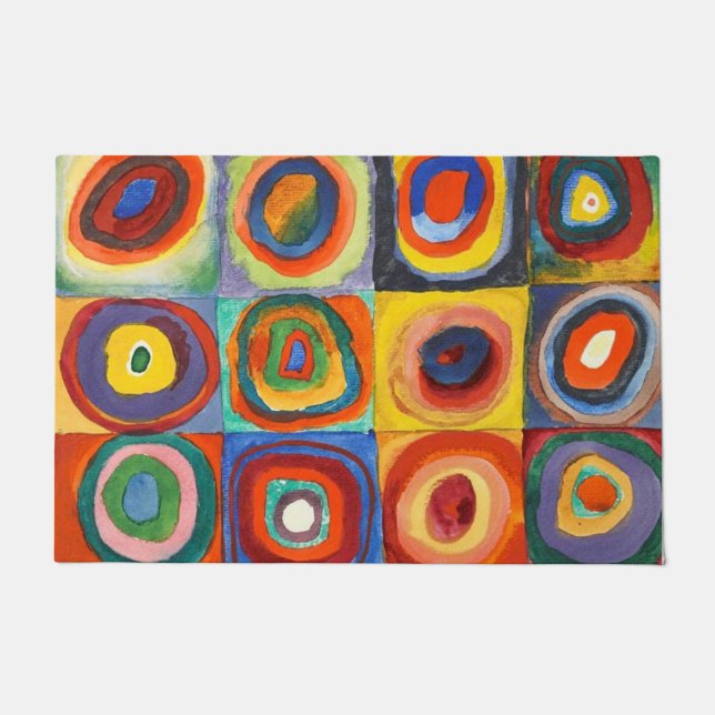 Paillasson Kandinsky - Carrés aux cercles concentrés (Devant)