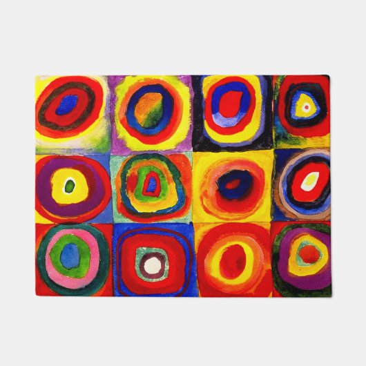 Paillasson Kandinsky Farbstudie Cercles Carré Quadrate Art (Devant)