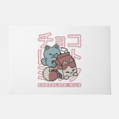 Paillasson Kawaii Cat with Chocolate Milk – Japanese Pop Art (Devant)