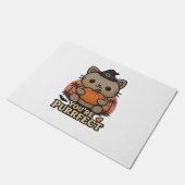 Paillasson Kawaii Halloween Chat avec Citrouille, jolie sorci (Incliné)