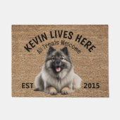Paillasson Keeshond Amoureux des chiens personnalisé mat (Devant)
