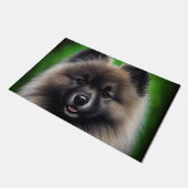 Paillasson Keeshond Dog en tenue de jour St. Patrick (Incliné)