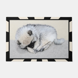 Paillasson Keeshond Sleeping Puppy Peinture Chien Art origina