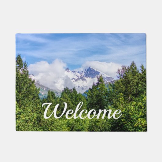 Paillasson Kenai Fjords Snowy Mountains Welcome Doormat (Devant)