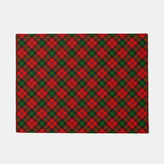 Paillasson Kerr tartan rouge vert plaid (Devant)