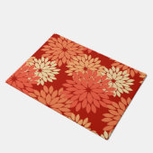 Paillasson Kimono Floral Moderne Impression, Mandarin Orange (Incliné)