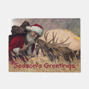 Paillasson Kissing Père Noël et Moose Doormat