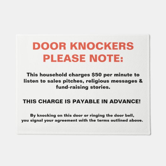 Paillasson KNOCKERS DE PORTE S'IL VOUS PLAÎT NOUVELLE Signer (Devant)