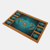Paillasson Kokopelli avec Sun Turquoise Design 3 (Incliné)