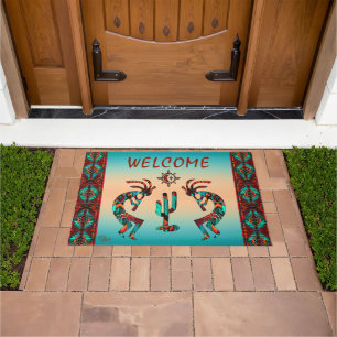 Paillasson Kokopelli Et Cactus Mat De Porte D'Accueil