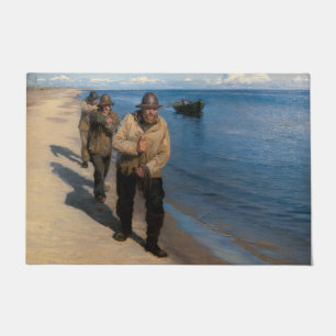 Paillasson Kroyer - Trois pêcheurs tirant un bateau