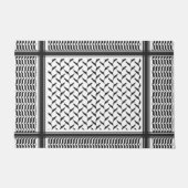 Paillasson Kuffiya en Jordanie noir et blanc (Devant)
