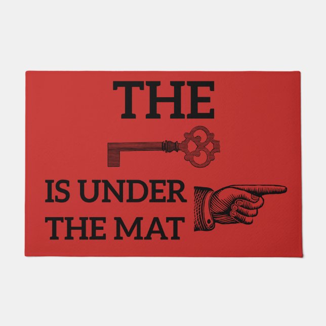 Paillasson La Clé Est Sous Le Mat De Bienvenue Mat (Devant)