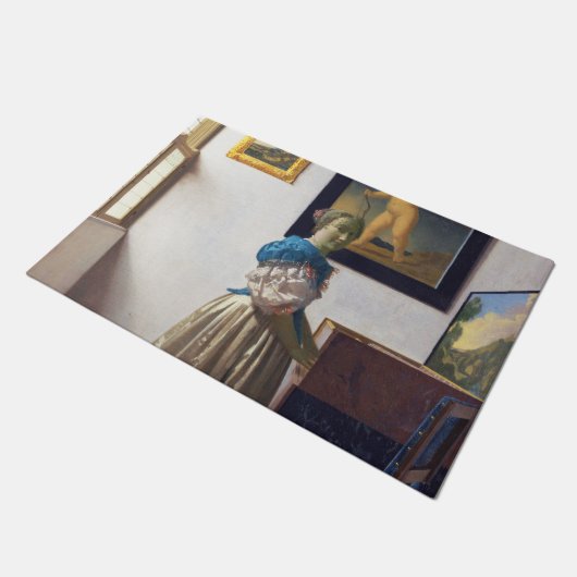 Paillasson La dame debout dans une virginale, Johannes Vermee (Incliné)