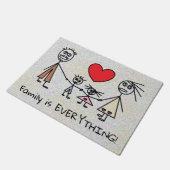 Paillasson La famille est TOUT conception mignonne de famille (Incliné)