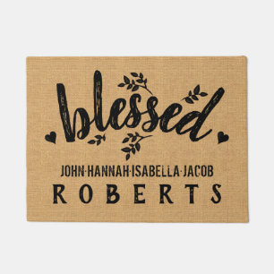 Paillasson La ferme bénie de toile de jute laisse des coeurs