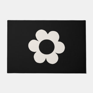 Paillasson La Fleur 06 Florale Rétro Fleur Noir Et Blanc