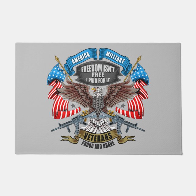 Paillasson La liberté de la fête des vétérans n'est pas libre (Devant)